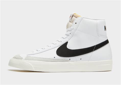 nike blazer mid schwarz weiß 444|Nike white blazer shoes.